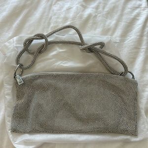 Silver Crystal Mesh Evening Bag
